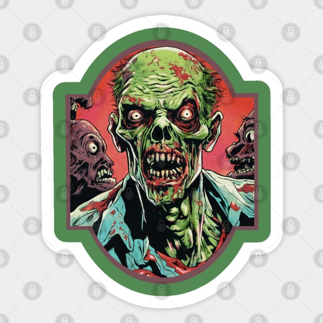 Zombie Fury Sticker by Veata Atticus Store